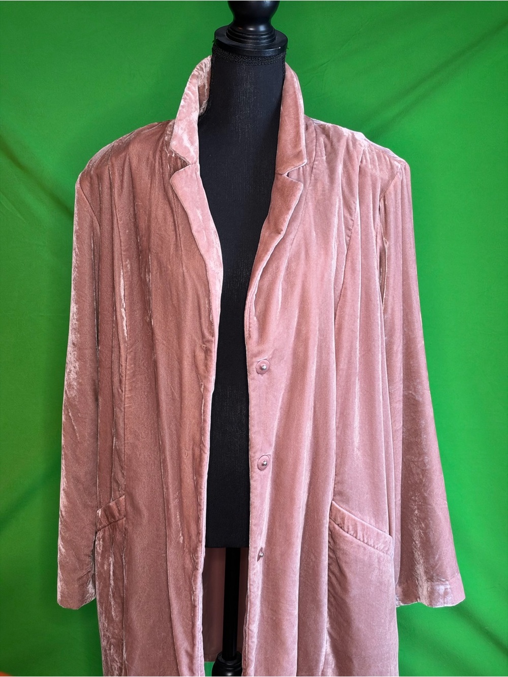 J. Jill Dusty Pink Velvet Trench Coat